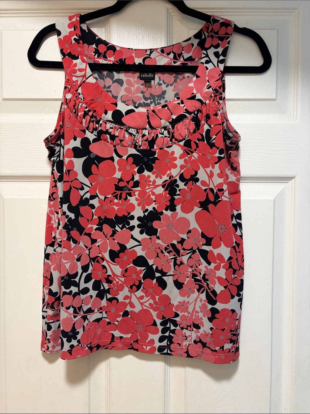 Rafaella Pink and Black Floral Sleeveless Camisole